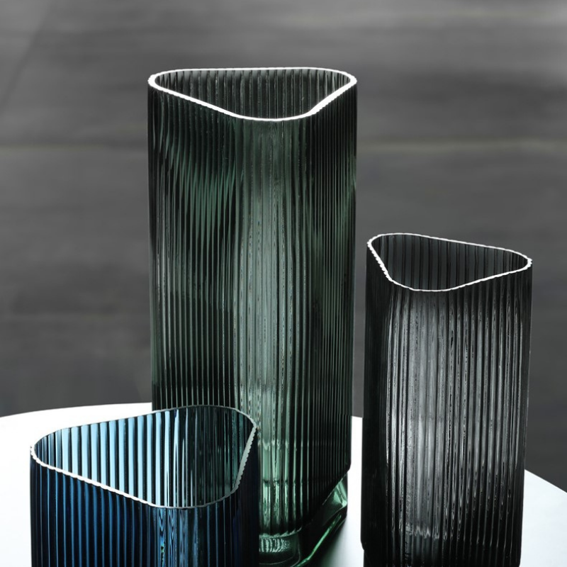 Vaso De Vidro Canelado LuxDesign